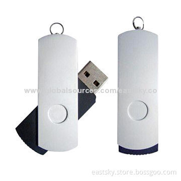 Swivel Promotional Metal USB Flash Drive with Keychain/Lanyard to Attach, Supports Plug-and-playNew